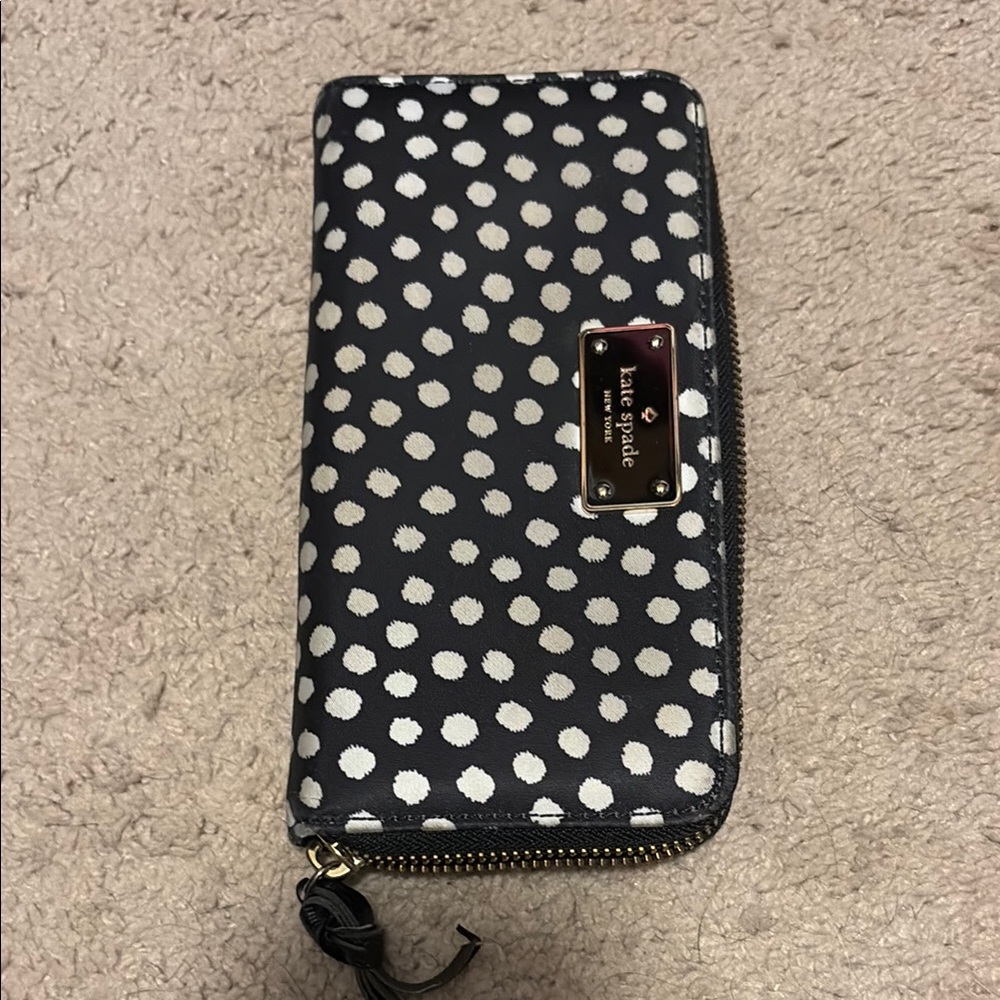 Kate Spade Black and White Polka Dot Wallet